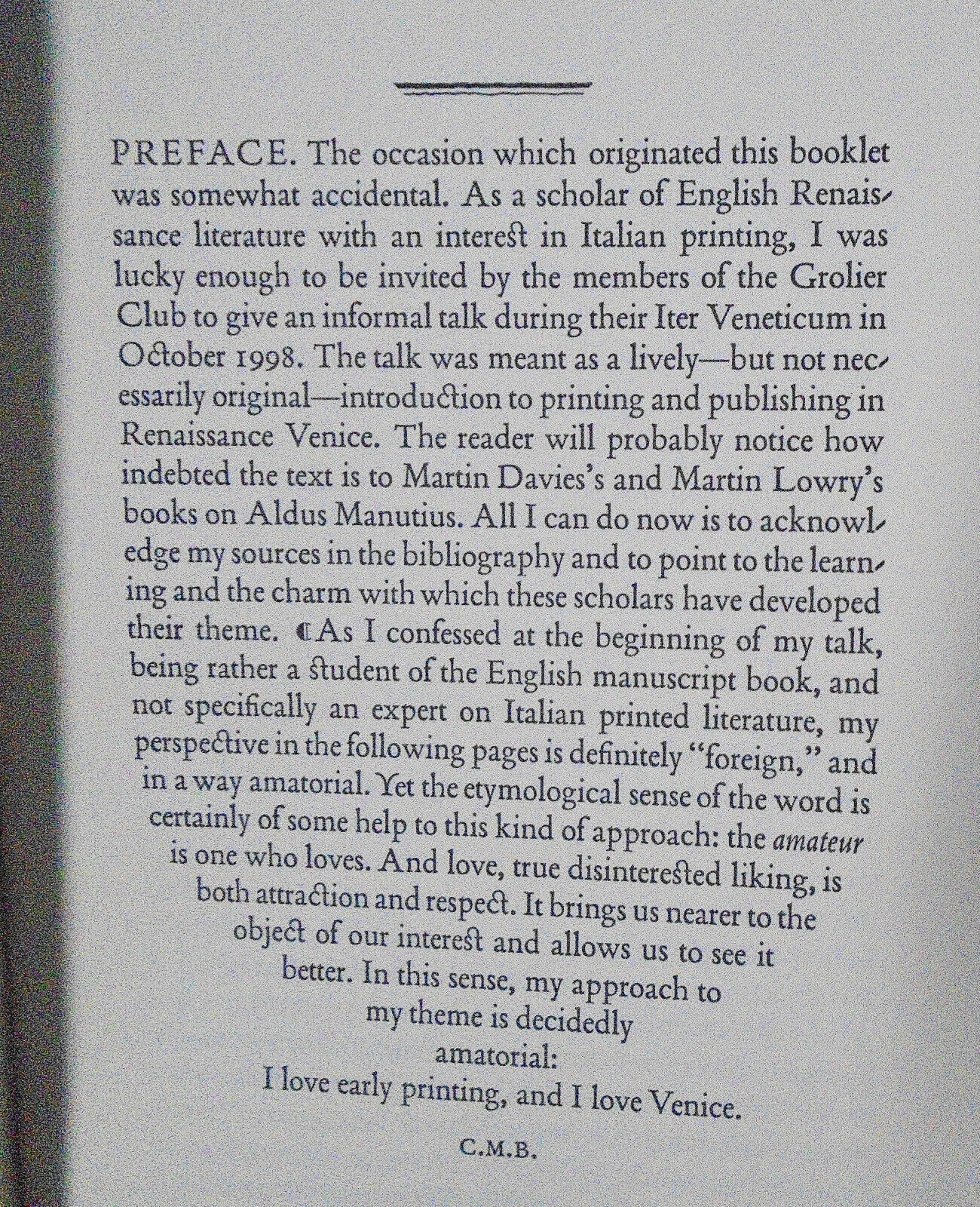 Some notes on printing & publishing in Renaissance Venice, by C.M. Bajetta.