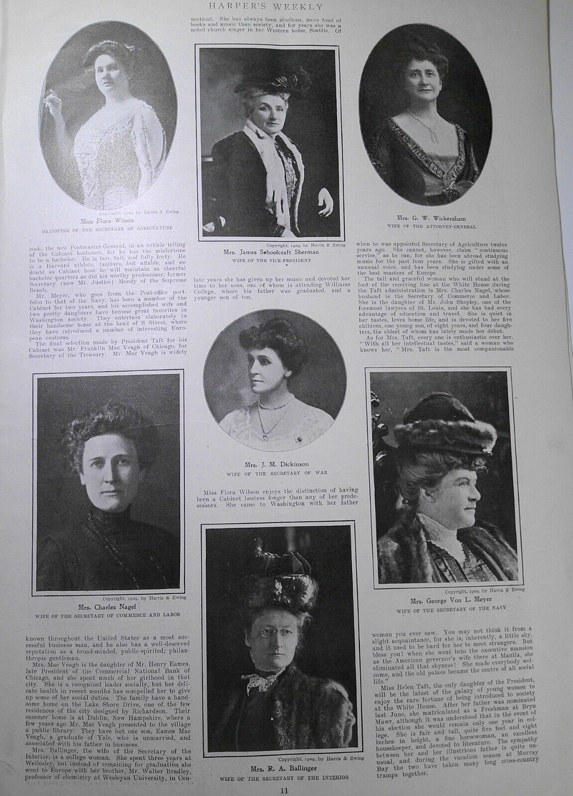 Harper's Weekly March 27, 1909. Mark Twain letter; Female cabinet; St. Gaudens