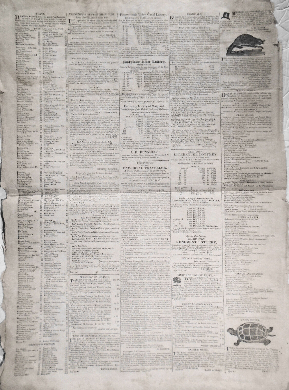 DAILY NATIONAL JOURNAL December 15, 1824 - from NY Gov DeWitt Clinton collection