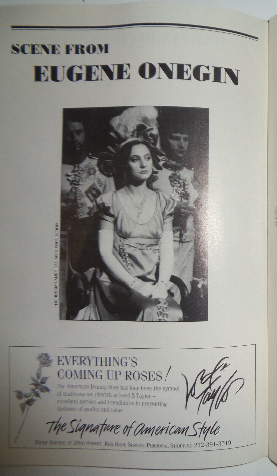 EUGENE ONEGIN - PLAYBILL - OPENING NIGHT: NOVEMBER 19, 1997 Martin Beck Theatre