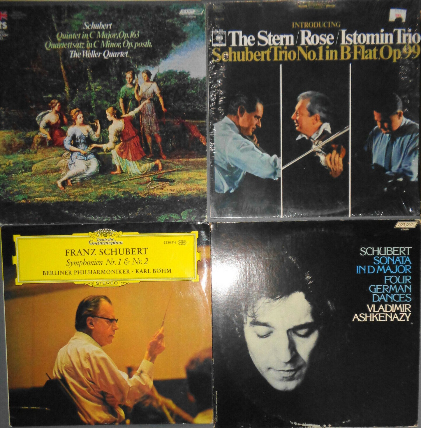 16 Schubert LPs lot - Szell, Battle, Suk Trio, Stern /Rose, Oistrakh, Toscanini