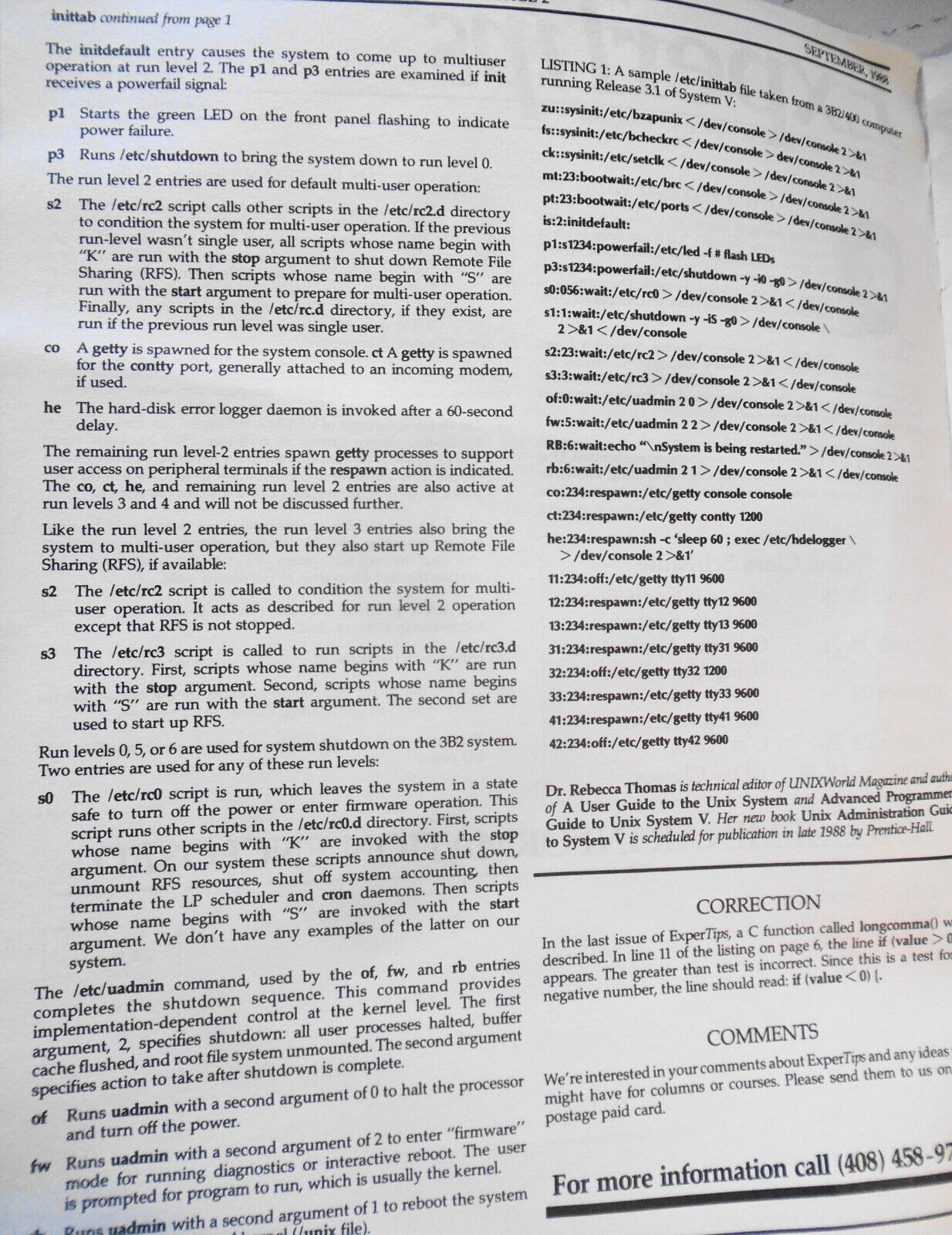 ExperTips, September 1988 -- A C and UNIX Newsletter - Vol. 2, No.1