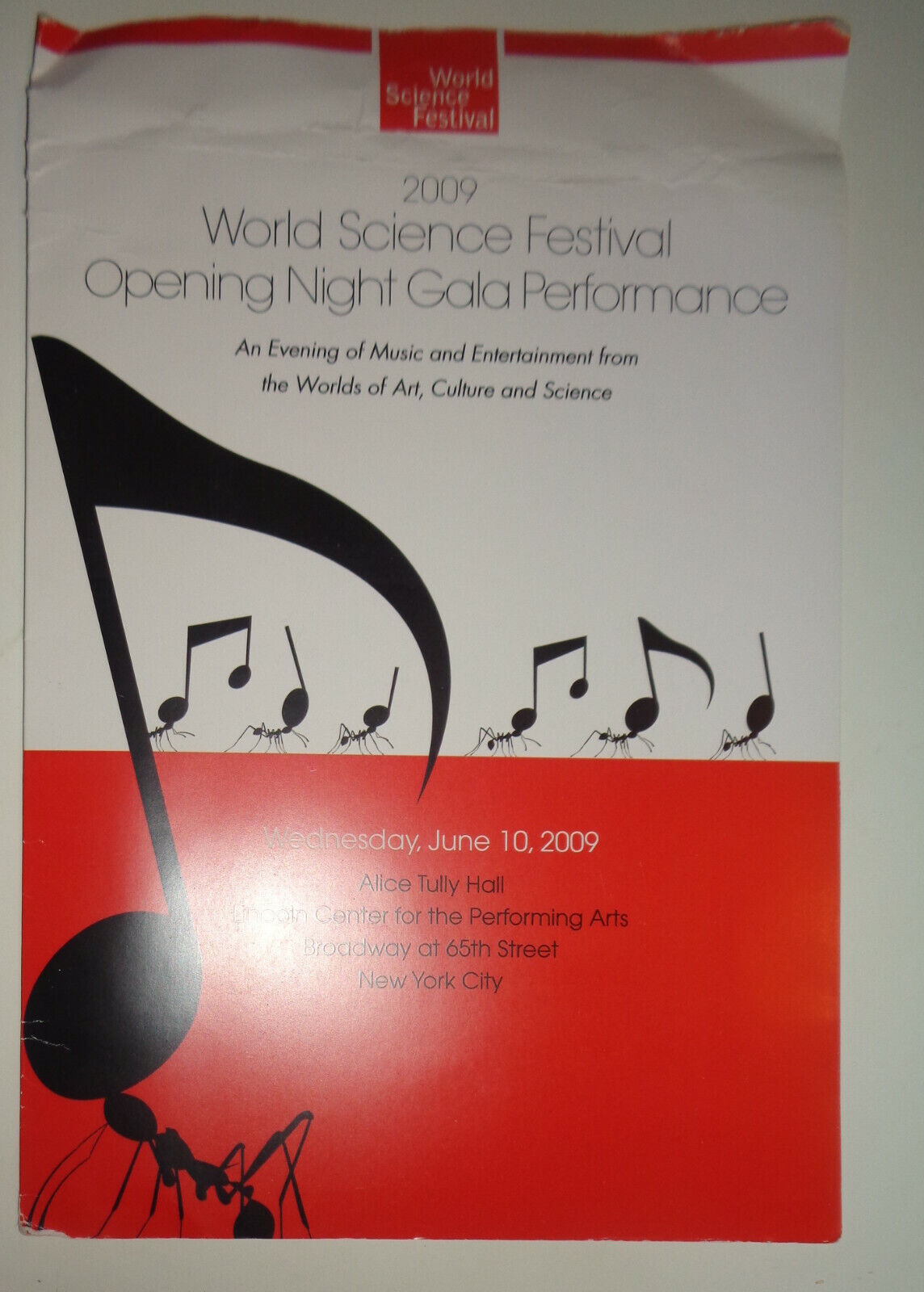 HONORING EDWARD O. WILSON, WORLD SCIENCE FESTIVAL 2009 - PLAYBILL, ETC - 4 ITEMS