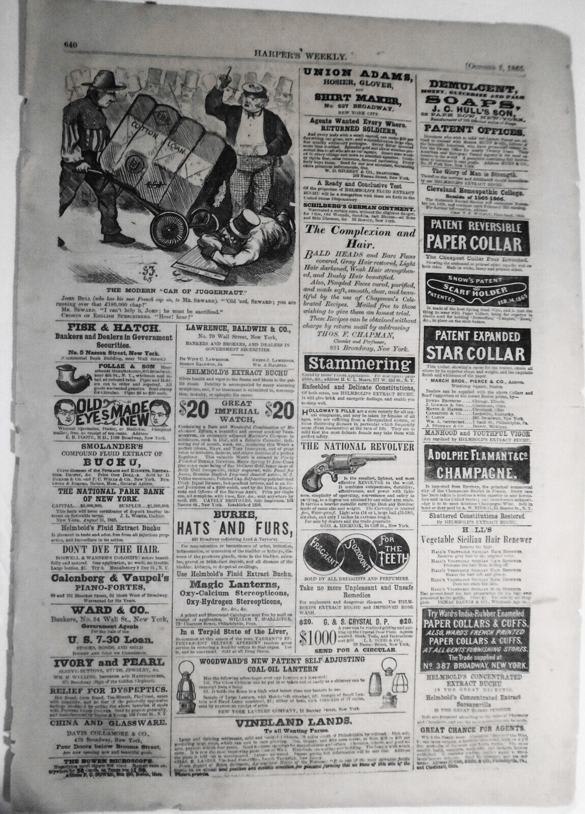 The Modern Car of Juggernaut -- original cartoon Harper's Weekly October 7, 1865