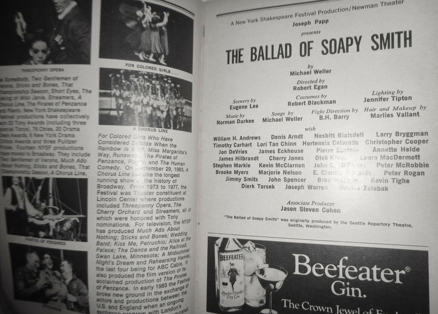 THE BALLAD OF SOAPY SMITH - SHOWBILL 1984 NEW YORK SHAKESPEARE FESTIVAL