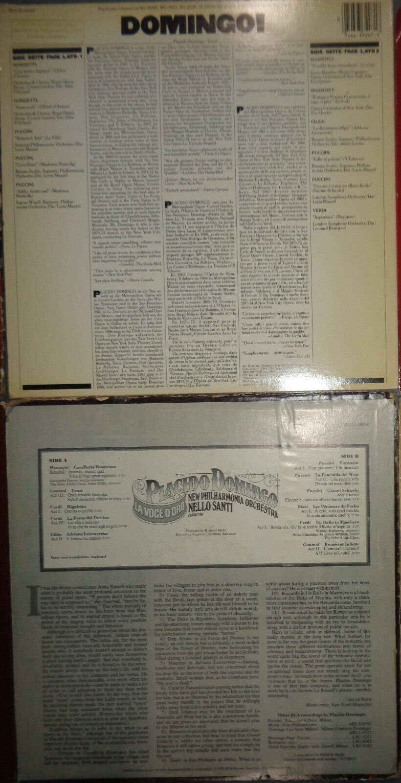 6 Placido Domingo vinyl LP record albums