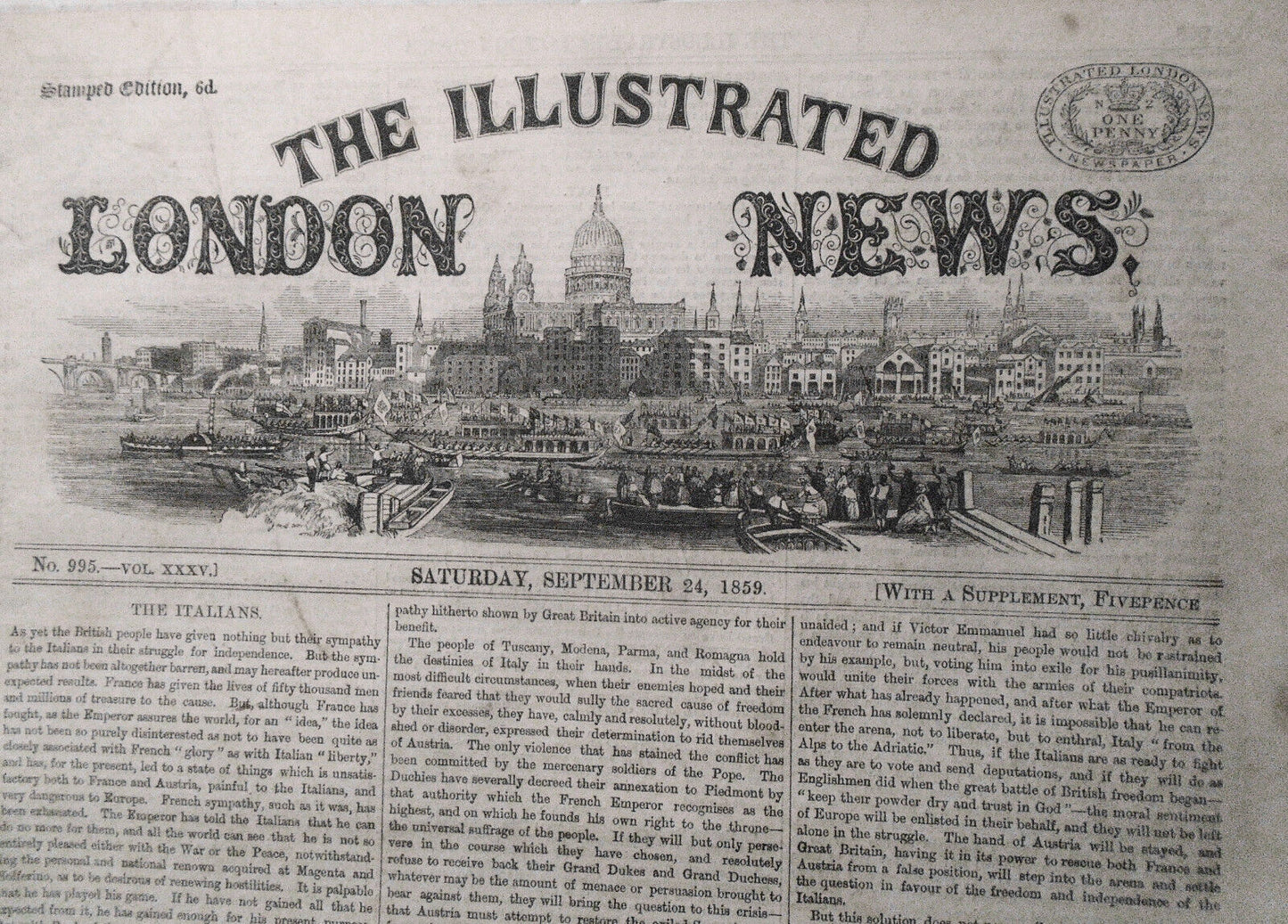 Illustrated London News, 9/24/1859 - Attack on Chinese fortifications at Peiho