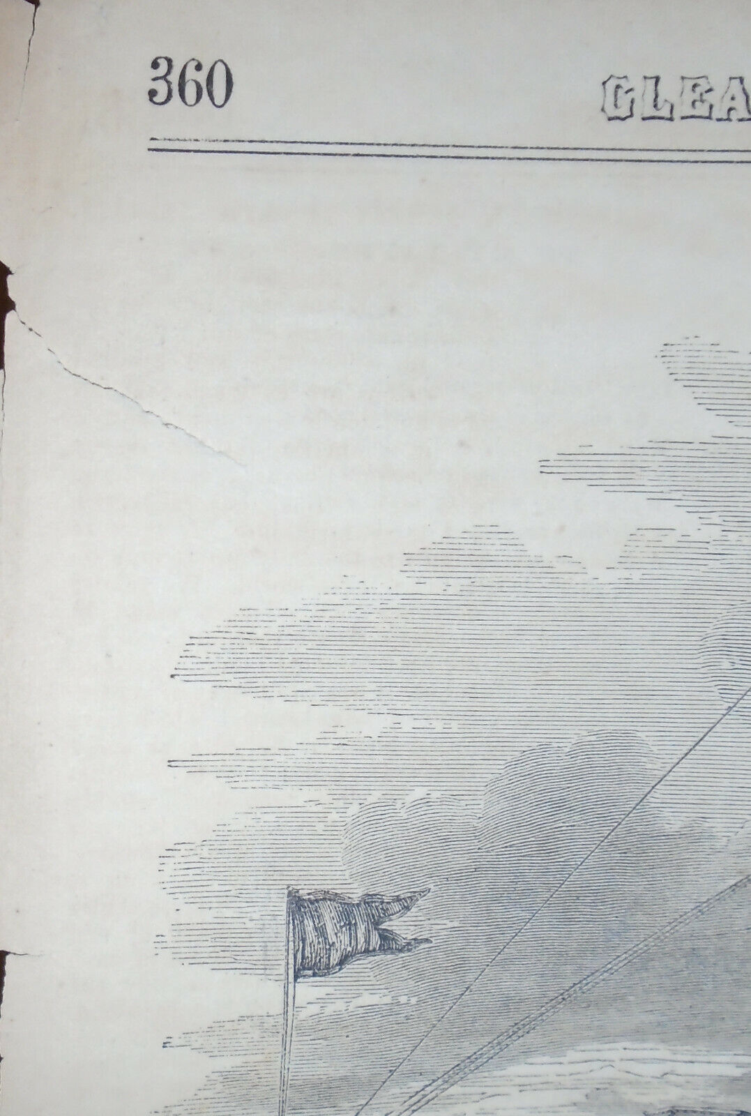 1852 The Eastern Steamer "Boston" - Story & print + Silver Plate - Gleason's