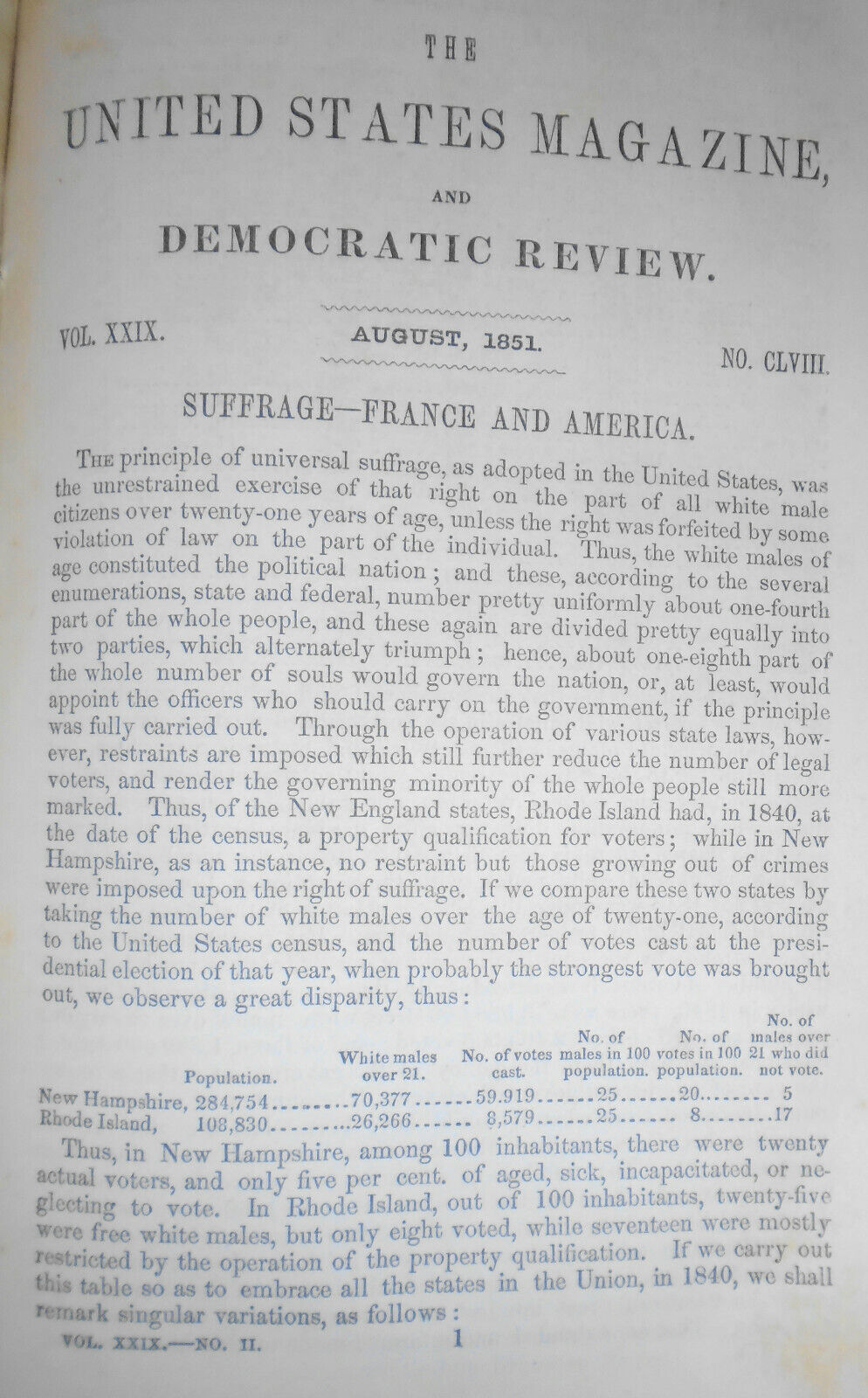 The United States Magazine and Democratic Review, August 1851