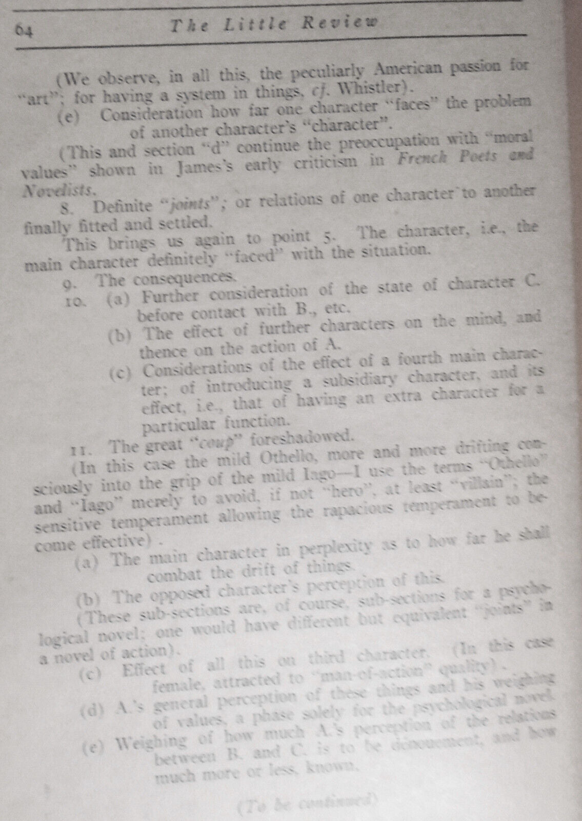 The Little Review, August 1918. Henry James Number, Ezra Pound, T. S. Eliot.