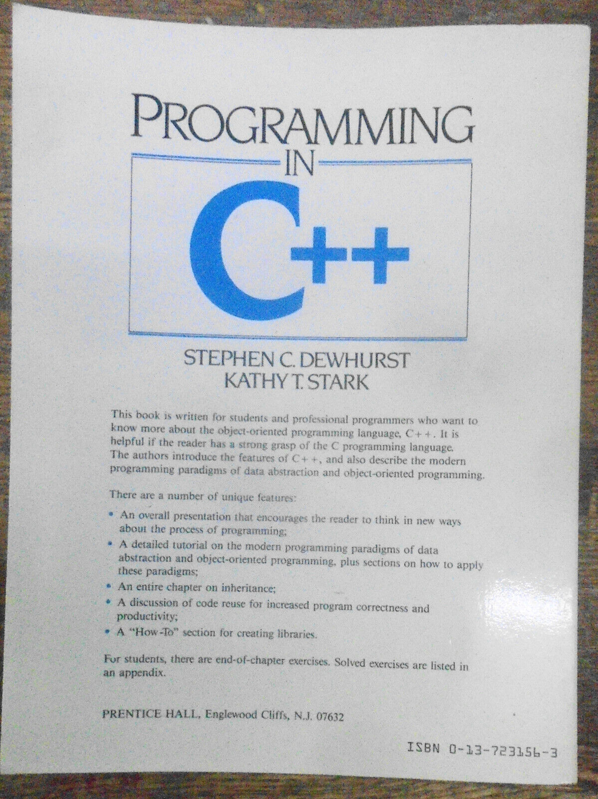 Using C++, by Bruce Eckel & Programming in C++ by Stephen Dewhurst & Kathy Stark