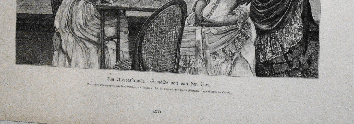 Um Meerestrande, by Van Den Bos -- 1886.