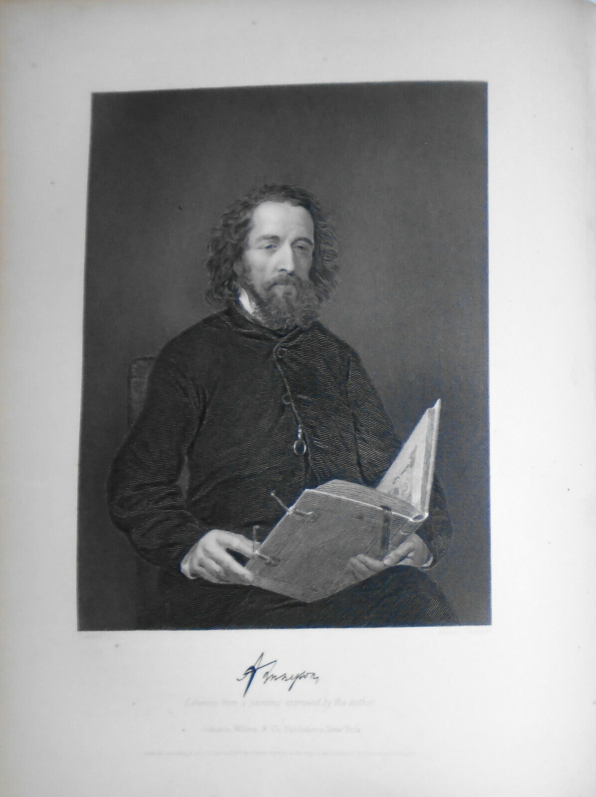 Alfred Lord Tennyson -- 1873 engraving - Duyckinck Portrait Gallery