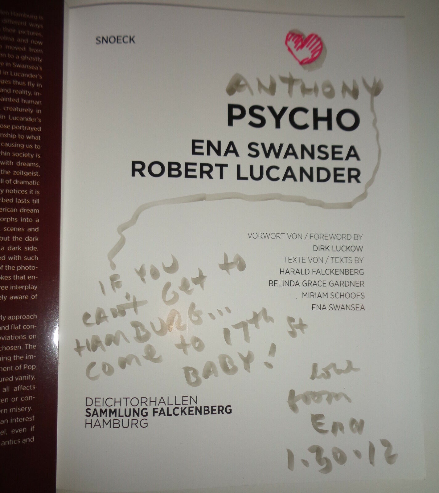 Psycho: Ena Swansea SIGNED and Robert Lucander at the Falckenberg Collection