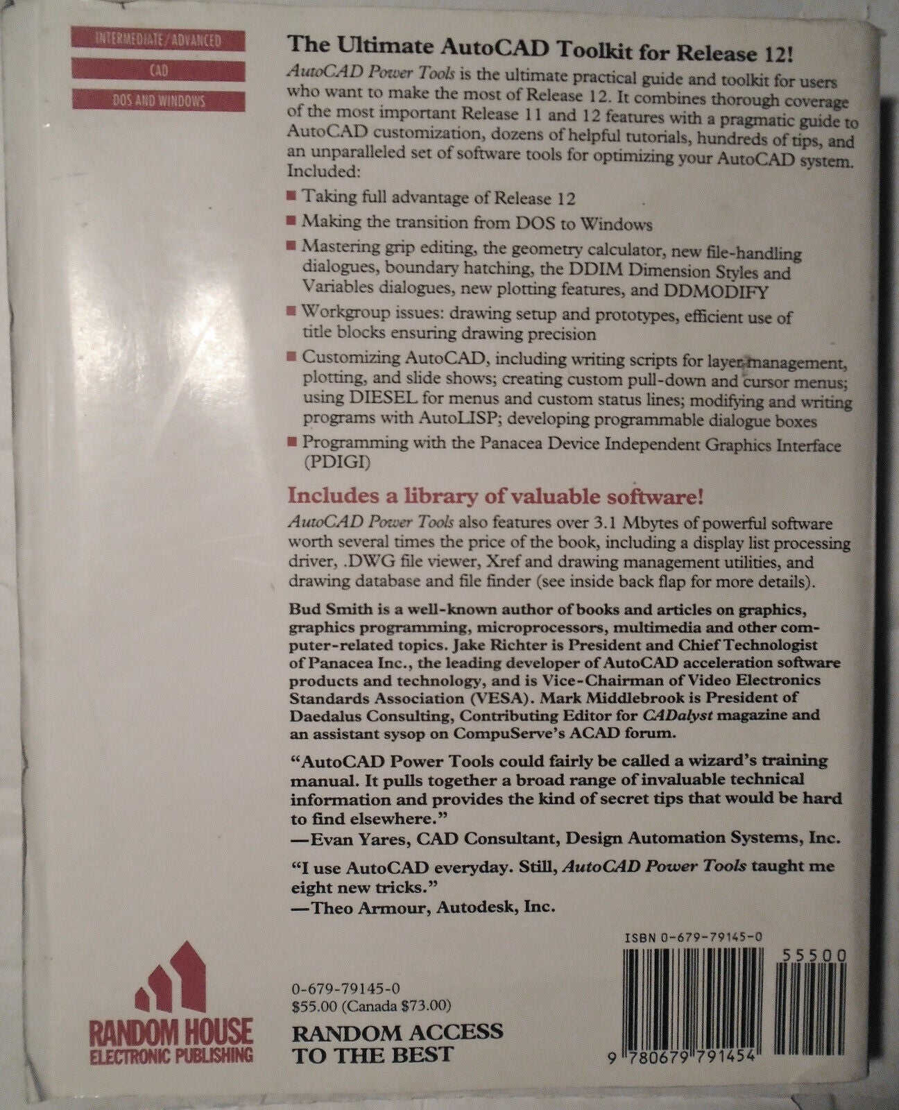 AutoCad Power Tools. 1993. Covers Release 12. With unopened 3.5" disk.