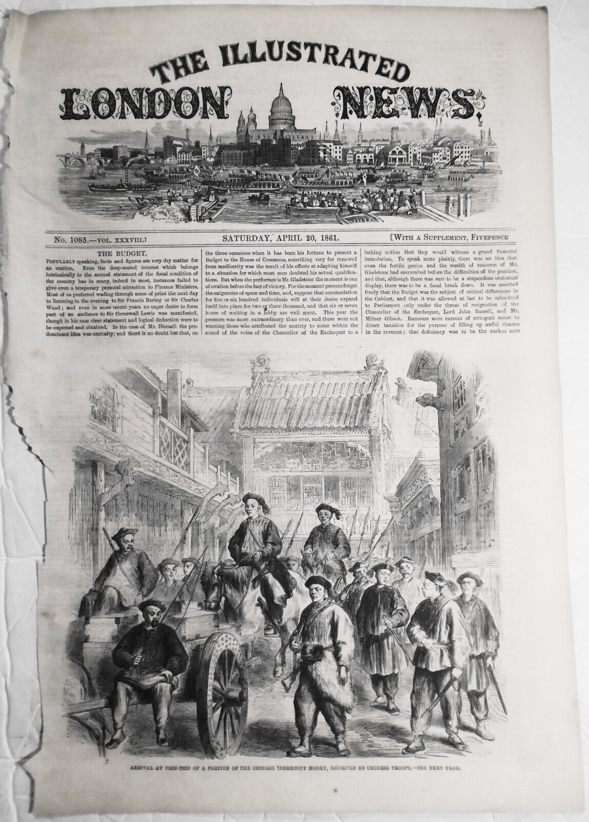 Arrival at Tien-Tsin of Chinese Indemnity Money - 1861, Illustrated London News
