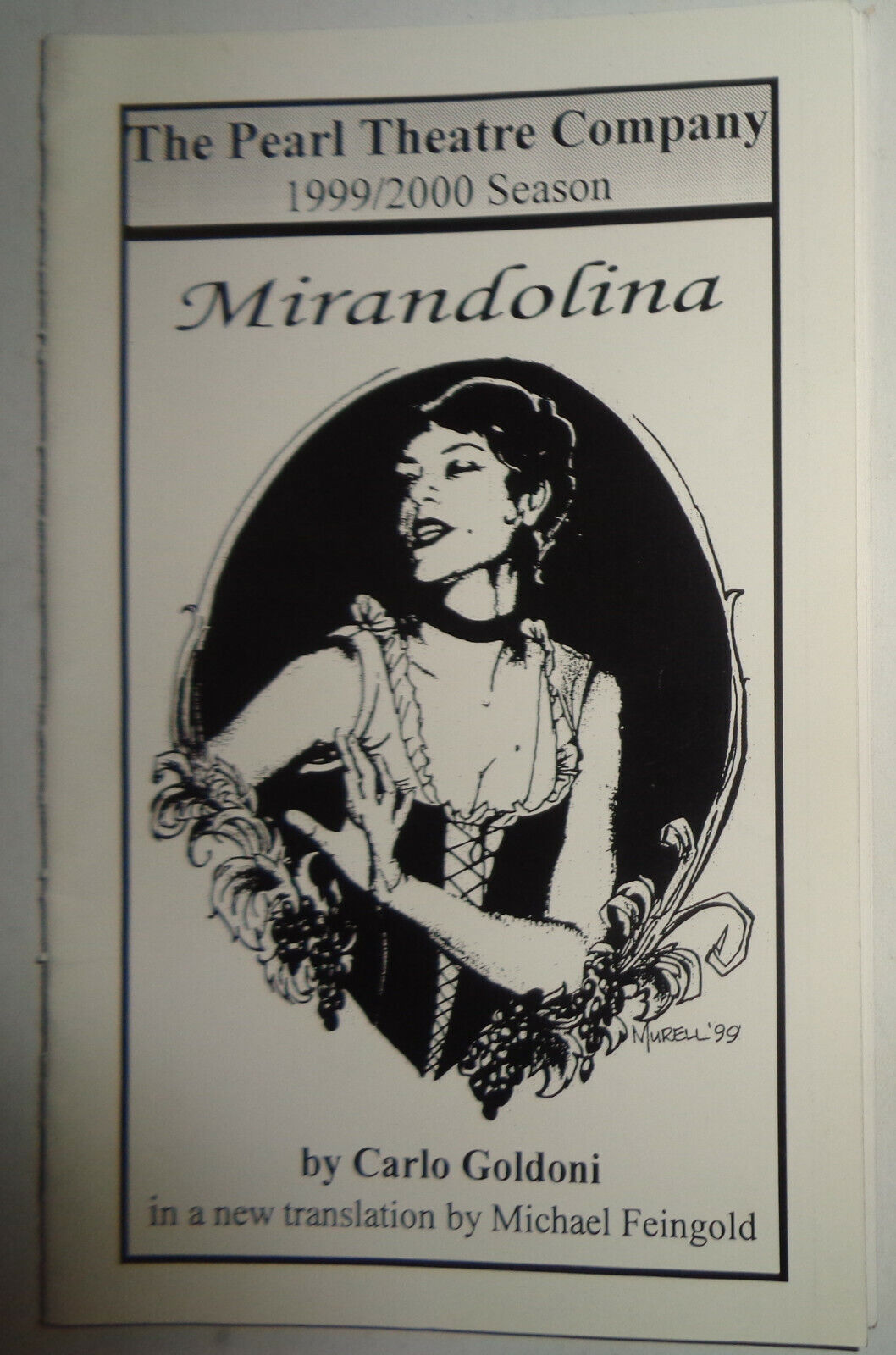 MIRANDOLINA - SOUVENIR PROGRAM - 1999 / 2000 SEASON PEARL THEATRE COMPANY, NYC