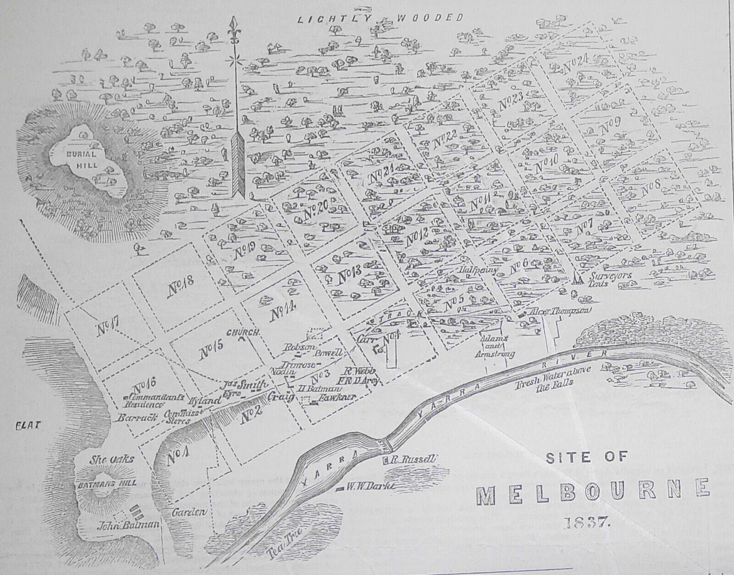 Melbourne : Map and story with engravings - Illustrated London News, 1855