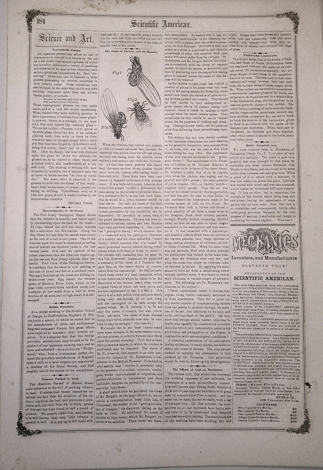 Scientific American, February 16, 1856. Ornamental Caster; Hot Air Engine, etc