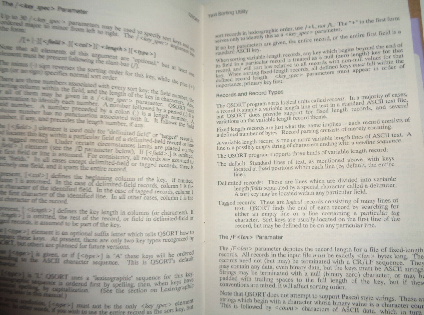 Q-Sort, File Sorting Utility, by System Enhancement Assocs. 1989. Unused.