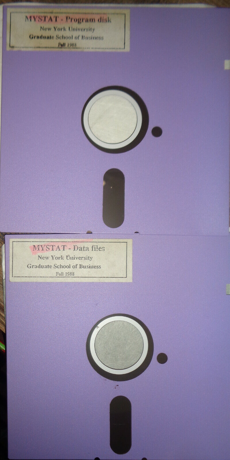 MYSTAT - statistical program - NYU School Of Business 1988 - 2 disks, 5 1/4"