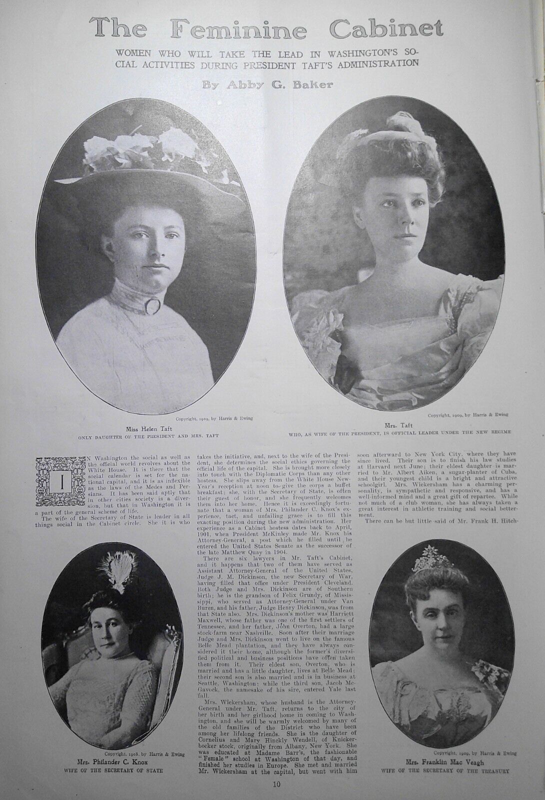 Harper's Weekly March 27, 1909. Mark Twain letter; Female cabinet; St. Gaudens