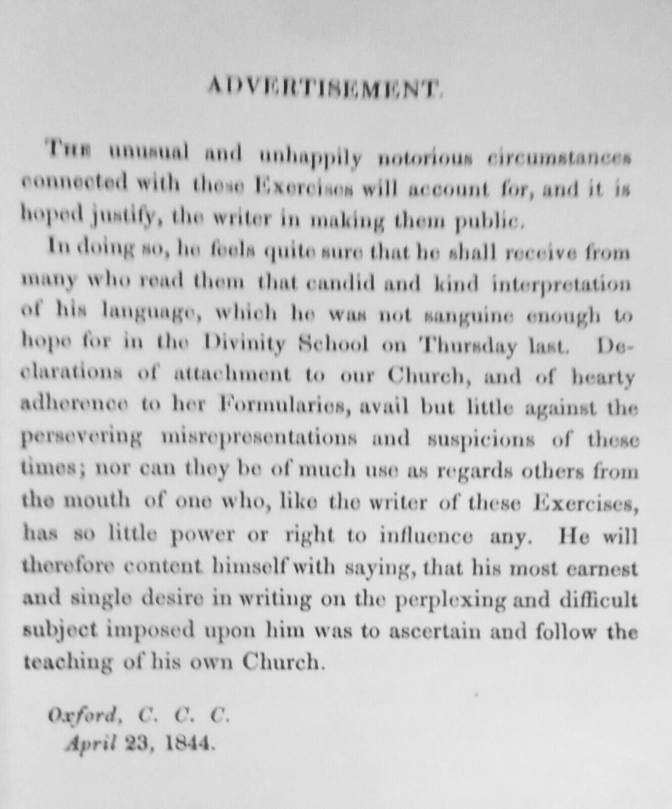 1844 Two exercises for the degree of B.D. read in the Divinity School, Oxford