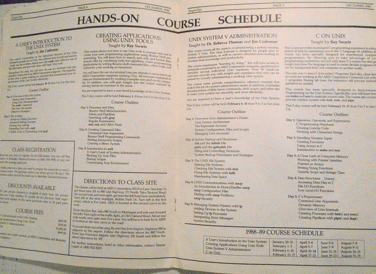 ExperTips, December 1988 -- A C and UNIX Newsletter - Vol. 2, No. 2