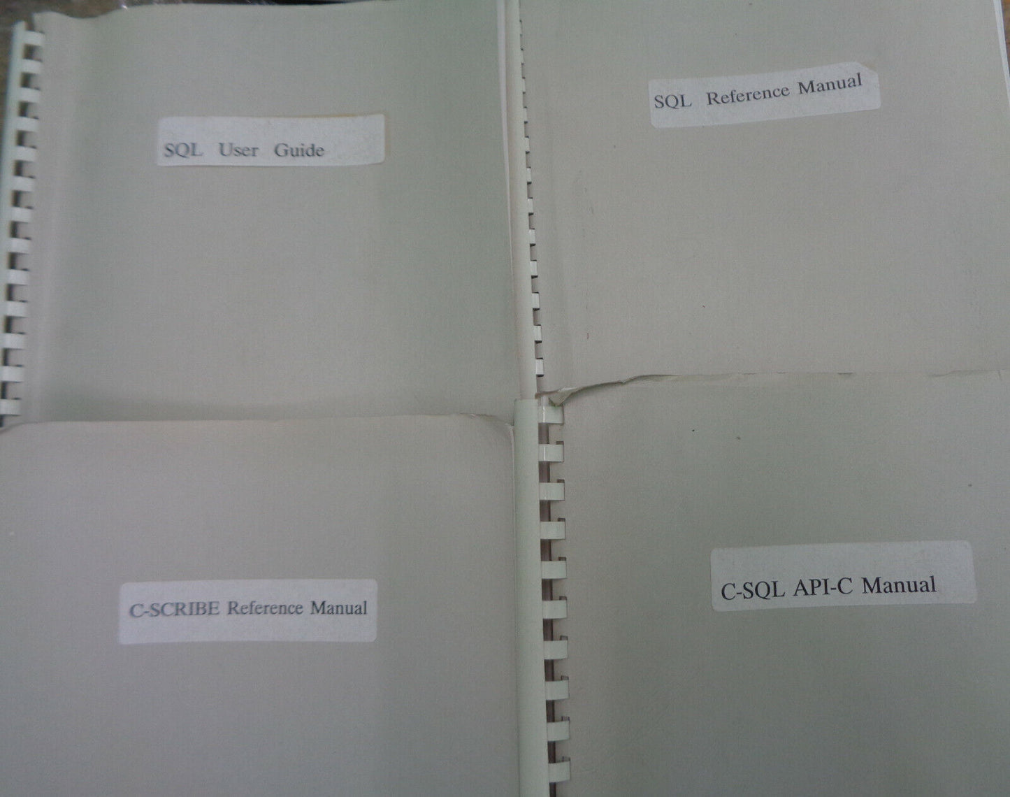 C-SQL, for DOS, by Coromandel - Beta Release 1989. 4 Manuals, 3 floppies (5 1/4)