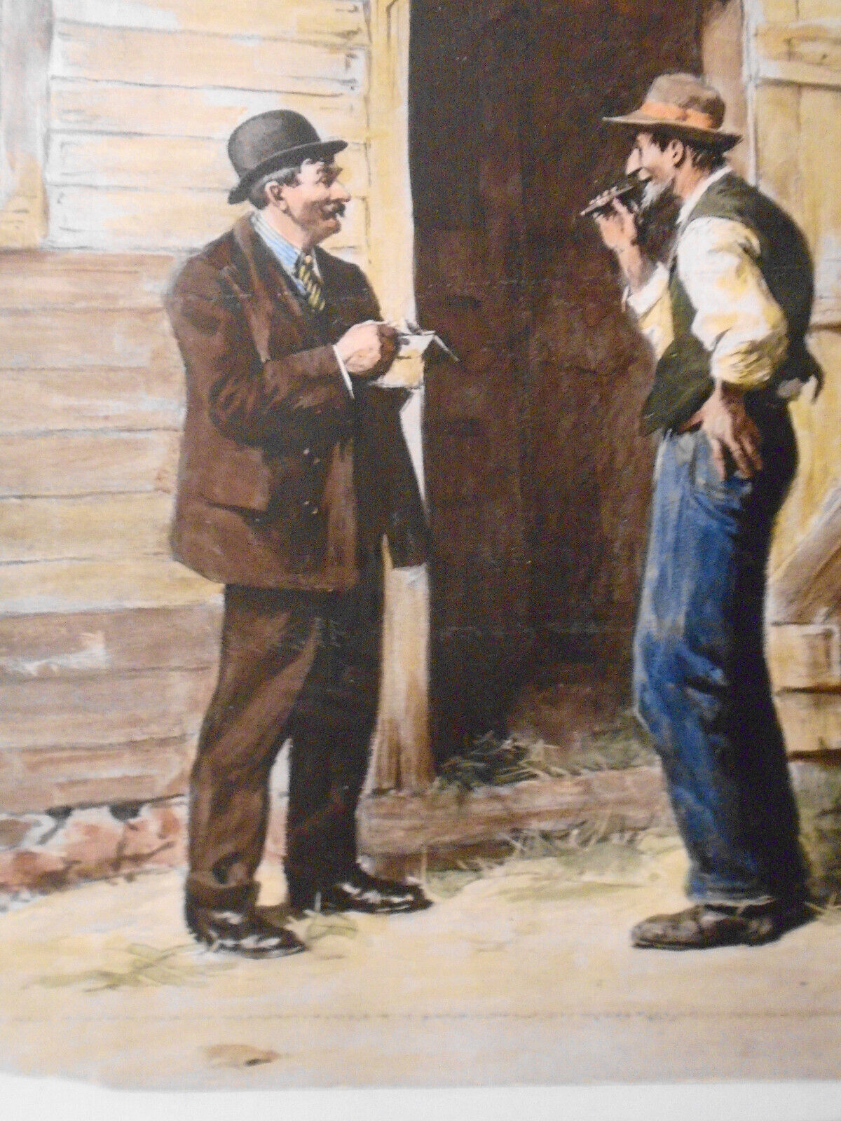 "Electioneering", by A. B. Frost. 1907. Hand-colored. Original print. Matted.