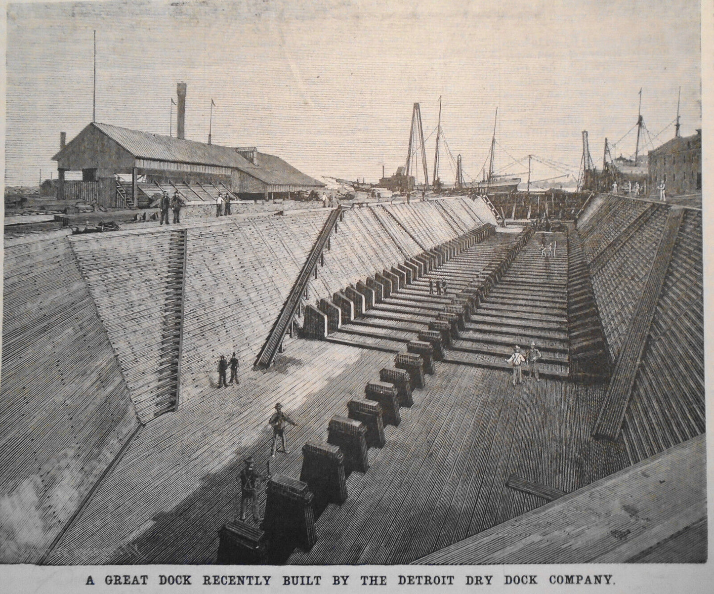Great Dock Recently Built By The Detroit Dry Dock Co. - Scientific American 1891