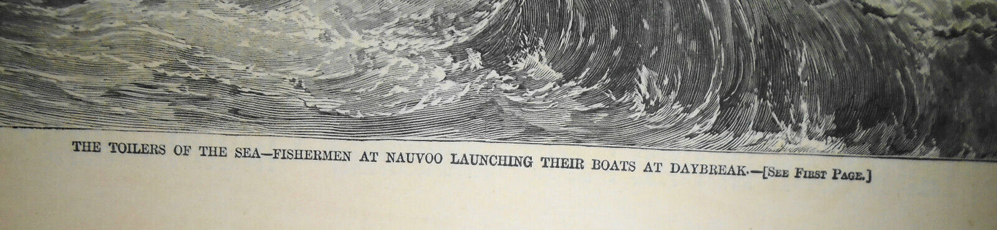 Fishing Village of Nauvoo New Jersey & Toilers of the Sea - Harper's Weekly 1868