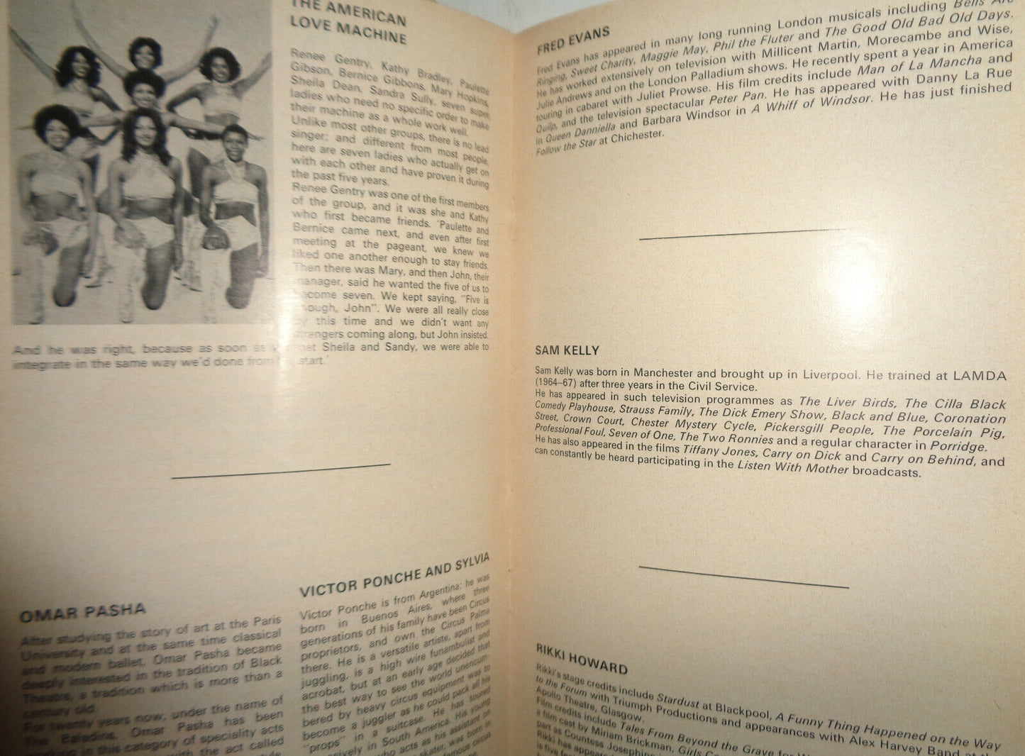 THE TWO RONNIES - PROGRAMME - AUGUST 1978 PALLADIUM THEATER, LONDON