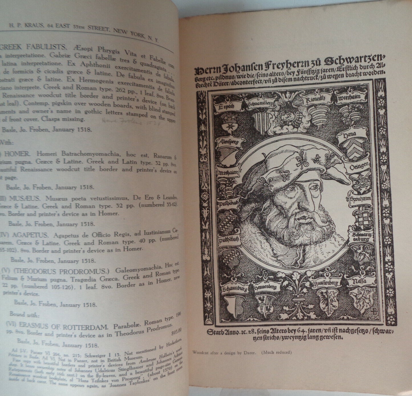 OLD & NEW WORLD, EARLY EUROPEAN BOOKS & AMERICANA INCUNABULA. H.P. KRAUS 1945