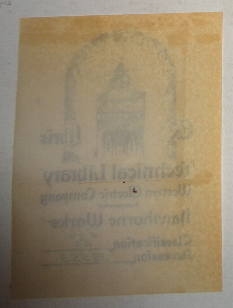 Technical Library, Western Electric Company Hawthorne Works, Ex Libris Bookplate