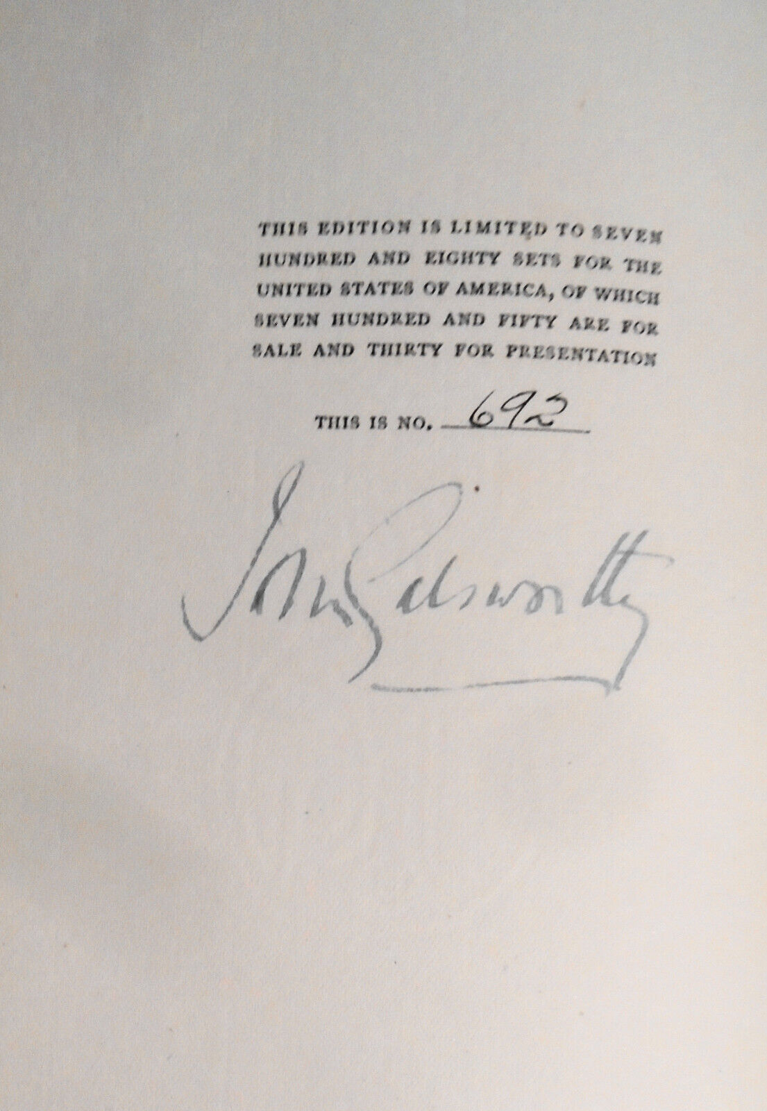 John Galsworthy - The Forsyte Saga. SIGNED 1922 Ltd edition - Nobel Prize Winner