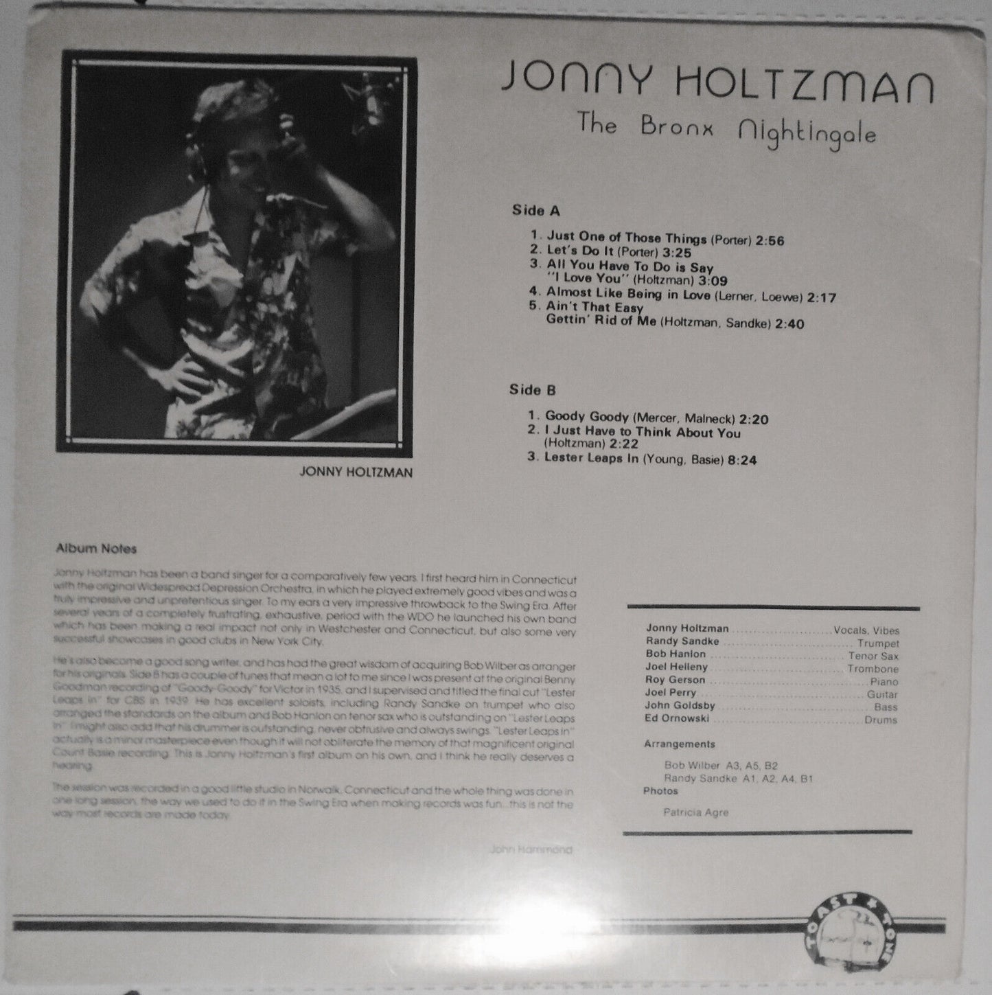 Jonny Holtzman - The Bronx Nightingale - LP - SEALED, NEW
