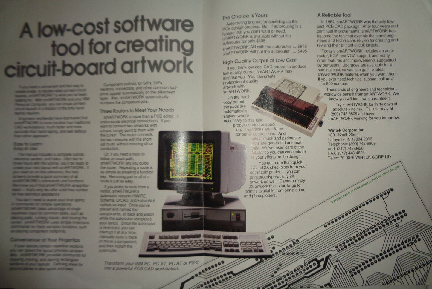 smARTWORK 1.4 r3 by Wintek Demonstration Disk, 1985 Circuit-board design for PCs