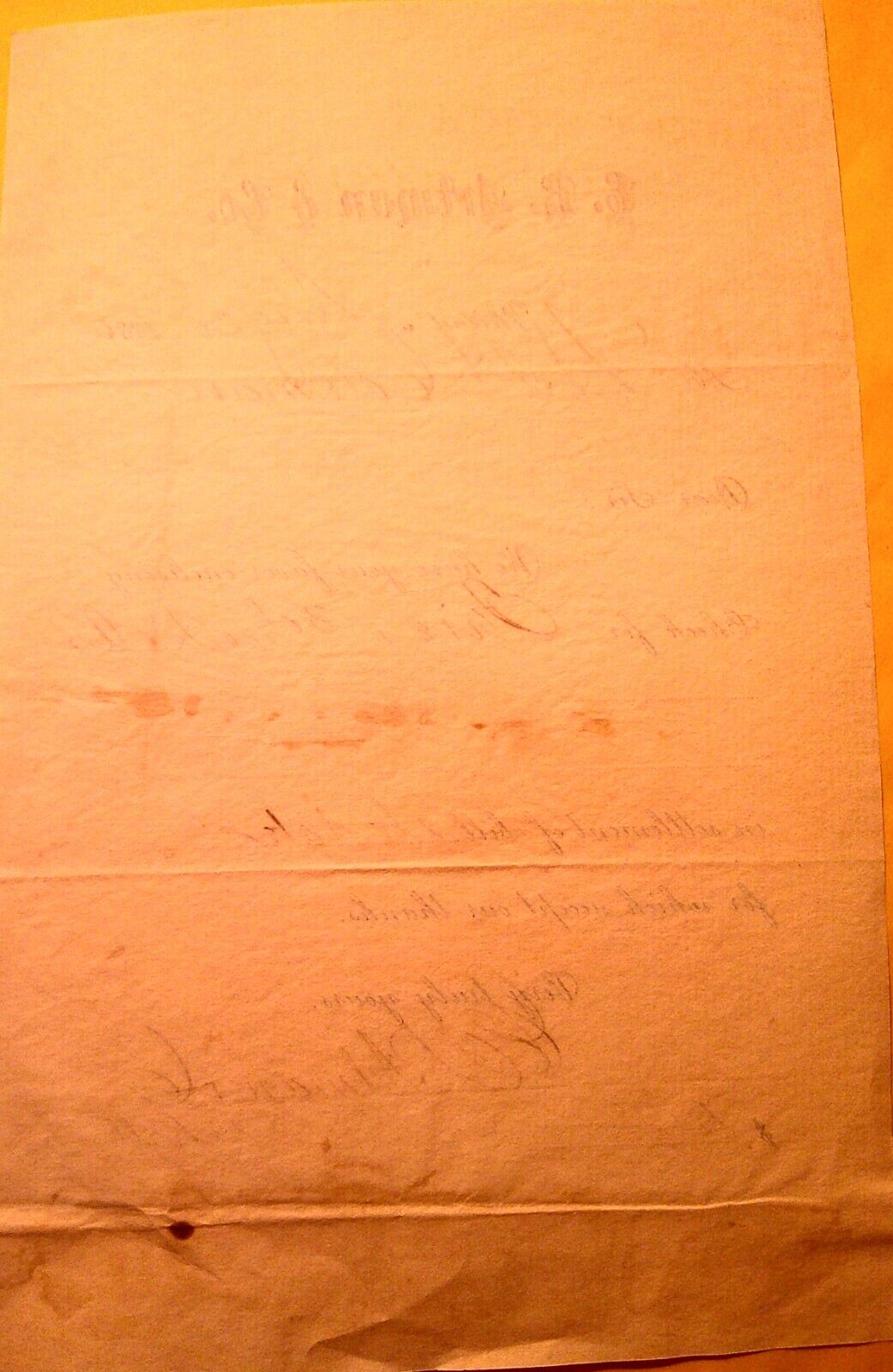 1886 E. R. Artman & Co., Phladelphia, PA receipt