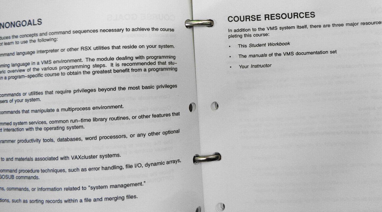 VMS Utilities and commands I student workbook - 1988 Digital Equipment Corp.
