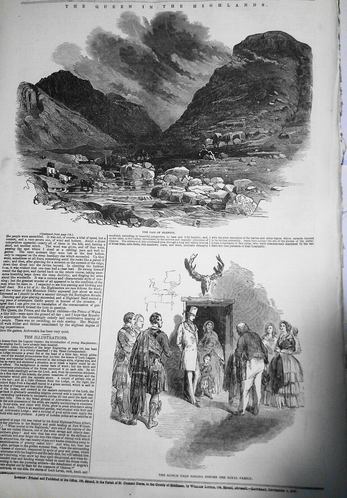 Illustrated London News, September 4, 1847 - Praslin Tragedy; Queen in Highlands
