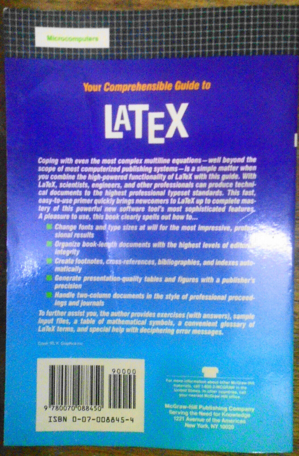 LaTex for Scientists and Engineers, by David John Buerger (Computing That Works)