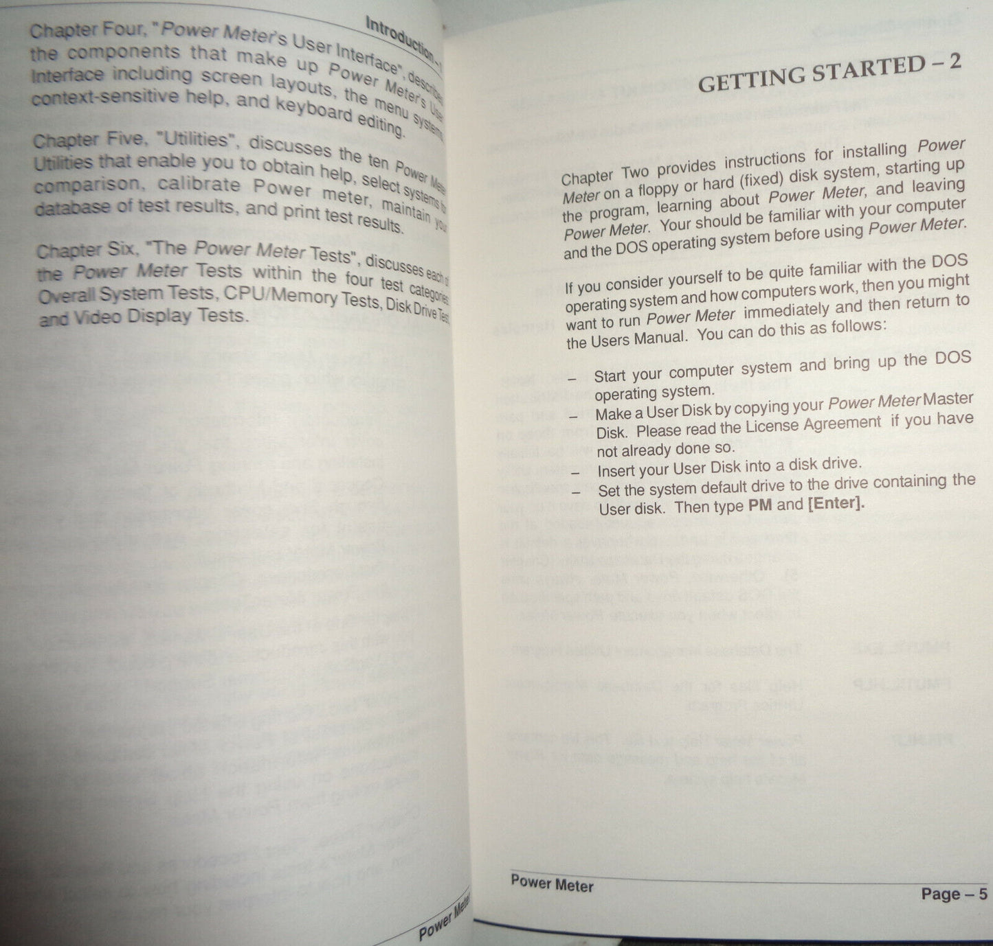 Power Meter, by DiagSoft, 1990. PC performance measurement tool for IBM 5 1/4 in