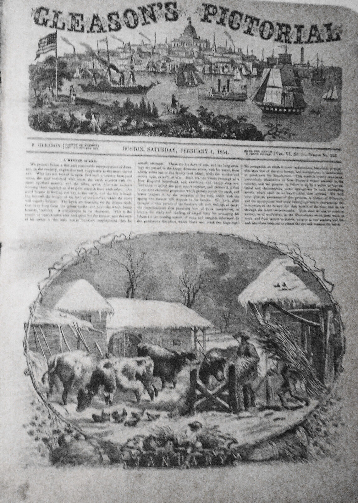 Gleason's Pictorial February 4, 1854 - Panoramic Represention of Crystal Palace