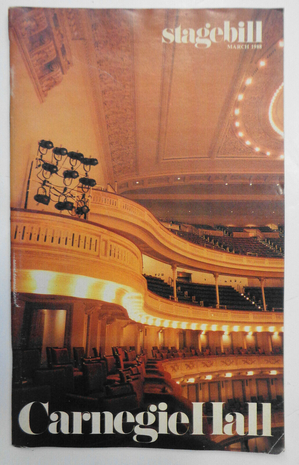 DIETRICH FISCHER-DIESKAU (BARITONE) / HARTMUT HOELL 1988 Carnegie Hall Stagebill