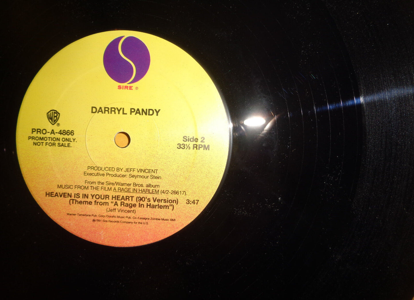 Darryl Pandy : Heaven Is In Your Heart. Promo, vinyl 12". 1991. 33 1/3rpm