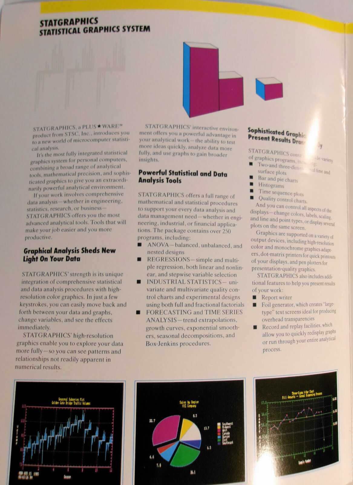 Statgraphics and Atlas*Graphics, by STSC, Inc. - Promo brochures, 1987.