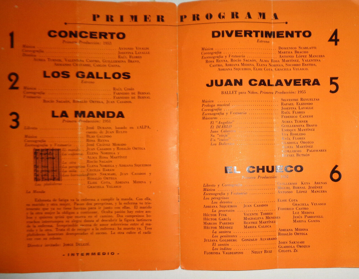 BALLET DE BELLAS ARTES - PROGRAMME 1955 - TEMPORADA DE DANZA MODERNA