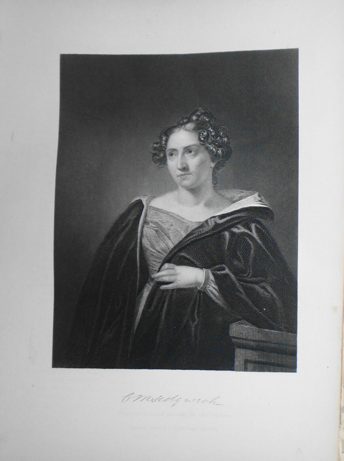Catharine Maria Sedgwick - steel engraving - 1873 - Duyckinck Portrait Gallery
