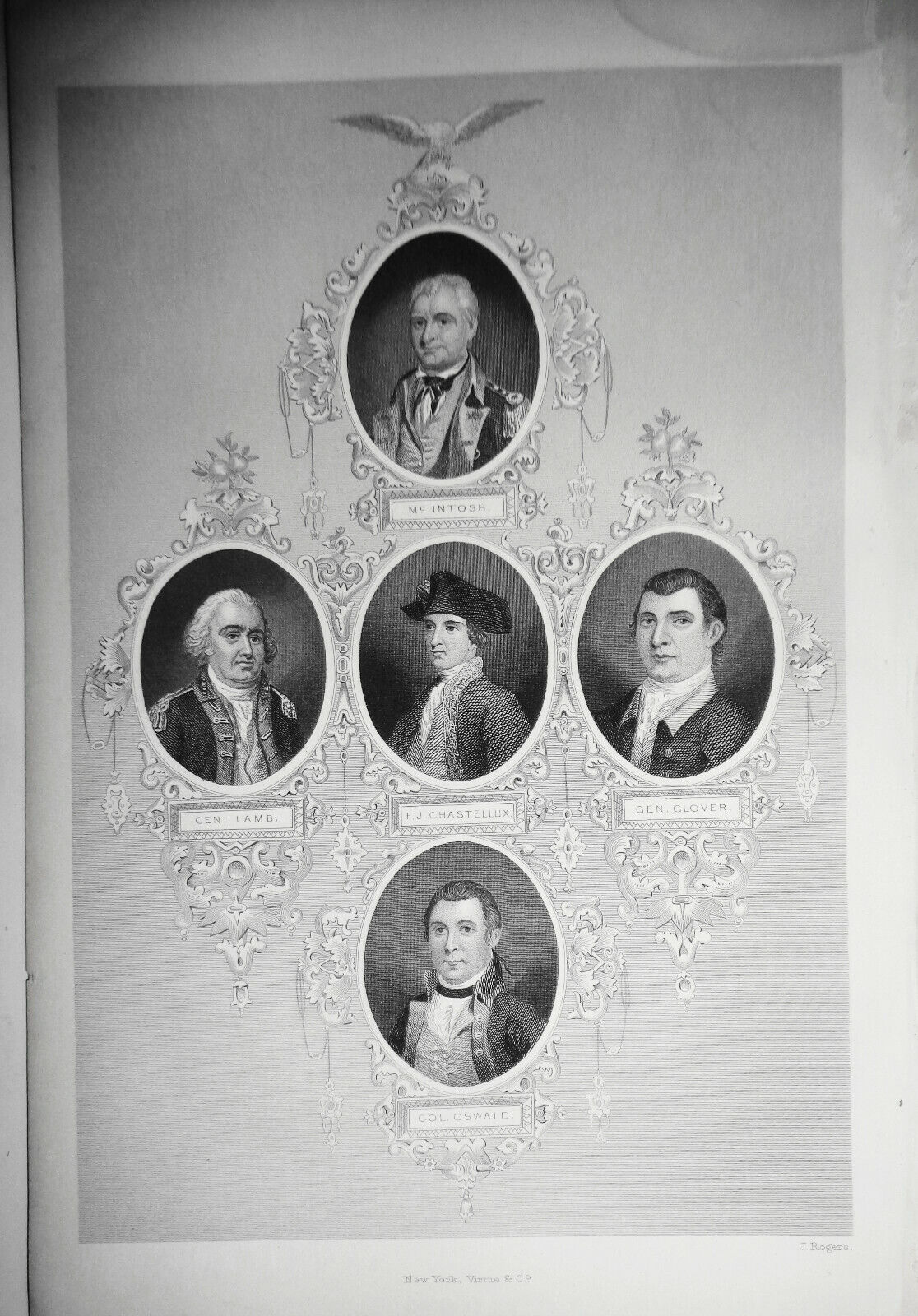 1860 Mc Intosh, Lamb, Chastellux, Glover, Oswald - engraved by J. Rogers